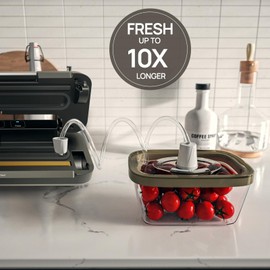 2PCS Vacuum Seal Food Storage Containers, Vakumar Vacuum Sealer containers Fresh Save & Keep the Flavor, Square, BPA-Free, Leak Proof, Lid with Lock - Dishwasher, Freezer & Microwave Safe