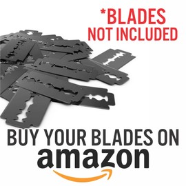 Premium Cut Throat Razor - Natural Wood Handle, Stainless Steel Swing Lock Blade Holder with Traveling Pouch - Blades Not Included (L Silver)