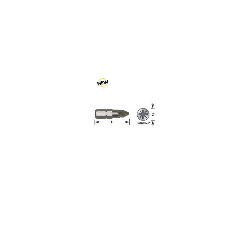 Timberline - 5 Pc #2 Pozidrive Bit 3" Long (608-675)