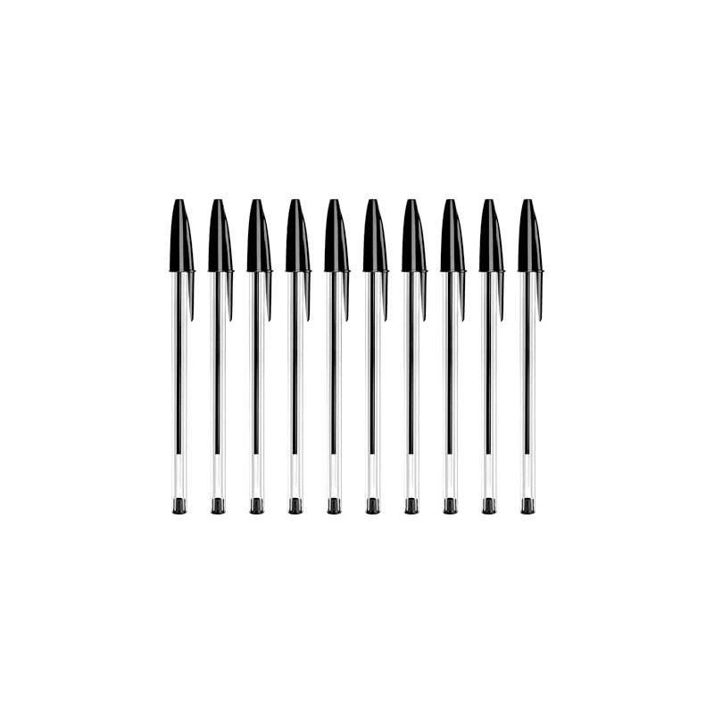 SOMCO - Pack Of 10 Black Biro Ballpoint Pens -