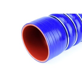 HPS CAC-250-COLD Silicone High Temperature 4-ply Reinforced Charge Air Cooler CAC Hose Cold Side, 100 PSI Maximum Pressure, 6" Length, 2-1/2" ID, Blue