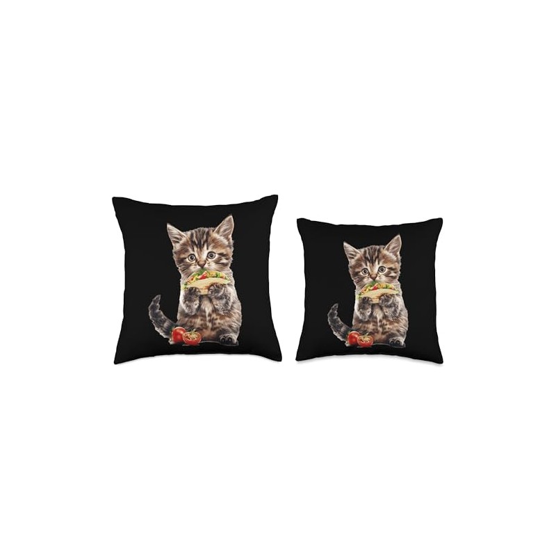 Cat Tacos Throw Pillow