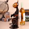 Tooarts Cat Shape Wine Holder Wine Shelf Metal Sculpture Practical