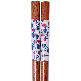 Ishida 13385-2 Ceramic Pattern, Wakasa, Painted Chopsticks, Japanese Style, Wild Strawberry, 9.1 inches (23 cm), Made in Japan