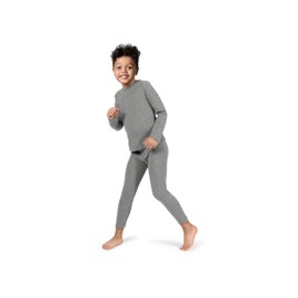Rocky Thermal Underwear For Boys (Long Johns Thermal Set) Shirt & Pants, Base Layer w/Leggings/Bottoms Ski/Extreme Cold (Melange Grey - Medium)