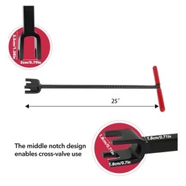 TIBOO DAY Water Meter Key 24 Inch Water Shut off Tool Red Enforced Steel