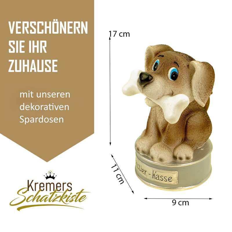 Kremers Schatzkiste Polyresin Money Box for Visiting the Veterinarian or