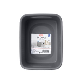 TATAY Set 4 Storage Boxes Baobab 1,5L Capacity, Polypropylene BPA free, Anthracite Grey. Measures 12,5 x 16,4 x 24,5 cm