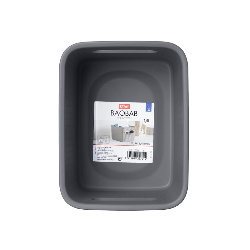 TATAY Set 4 Storage Boxes Baobab 1,5L Capacity, Polypropylene BPA