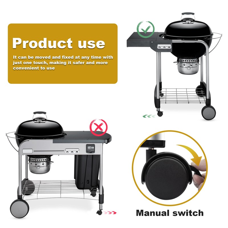 6414 Grill Wheels Replacement Includes Caster Insert Compatible with Weber，G-enesis,