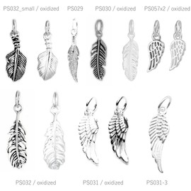 SUGARKITTEN LONDON 925 Sterling Silver Feather Angel Leaf Wing Charm Pendant For Necklace Bracelet Earrings (PS029)