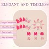 24PCS Rose Red Press on Nails – Short Oval Shape