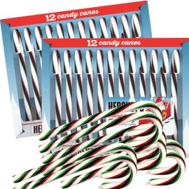 Christmas Chocolate Mint Candy Canes, 24 Count, Full Size, Individually Wrapped HersheyCandy Canes Holiday Stocking Stuffers for Kids, Hanging Tree Decor, Red Green and White Fun Holiday Treat