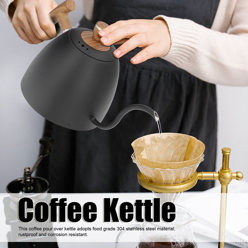 Pour Over Kettle 800ml Ergonomic Handle Rustproof Stainless Steel Anticorrosion