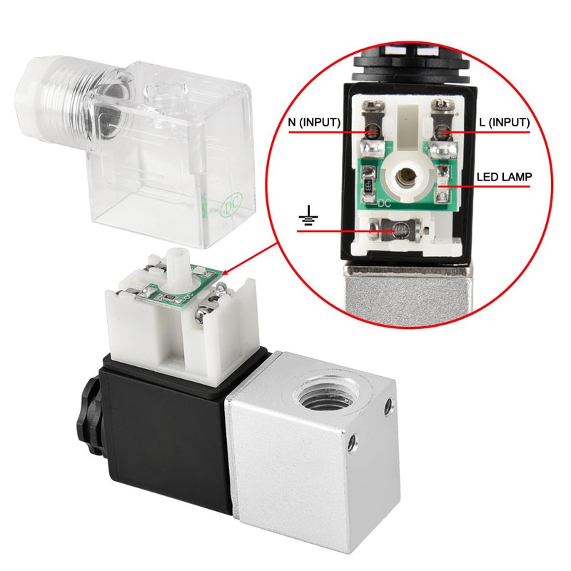 Heschen Electric Pneumatic Solenoid Valve, 2V025-08, 12VDC, PT1/4 2/2 Way,