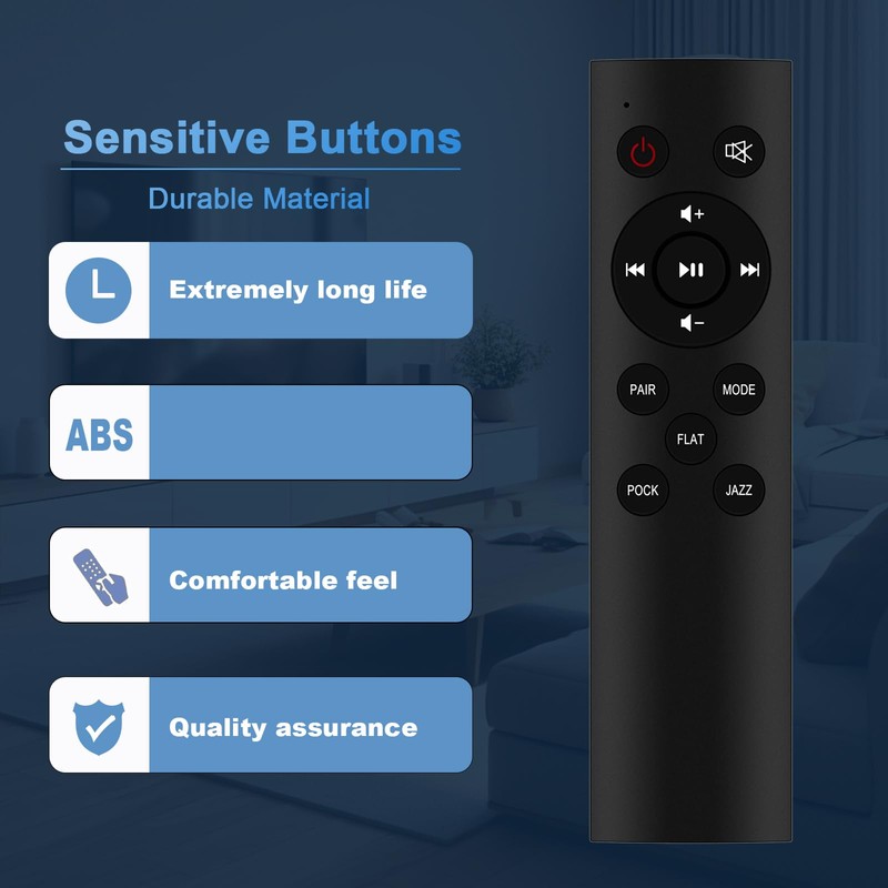 AULCMEET Replace Remote Control Compatible with Majority BOWFELL Bow-BAR-BLK Bowfell