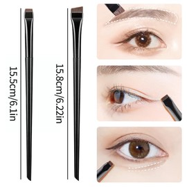 ZYBHMJE 3 Pcs Eyeliner Brush Kit Flat & Fine Angled Eyeliner Brush Slanted Angled Brow Brush Angled & Flat Eyeliner Eyebrow Concealer Brush Makeup Tools for Eyeshadow Eyebrow Cosmetics