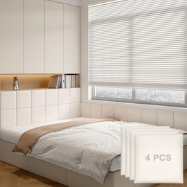 Yutianli 3D Anti-Collision Wall Padding for Kids Peel and Stick Headboard Wall Panels Pack of 4 Sized 11.8"x 11.8" White Self-Adhesive Panels for Playroom Bedroom Upholstered Wall