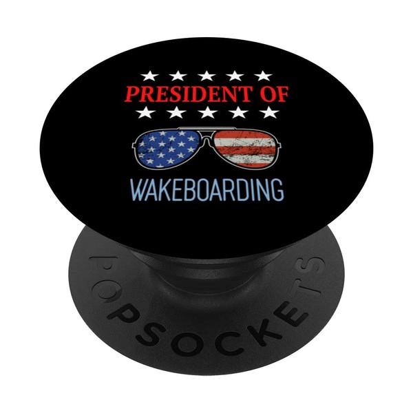 Funny Wakeboarding Accessories - USA Flag Beach Saying PopSockets Swappable