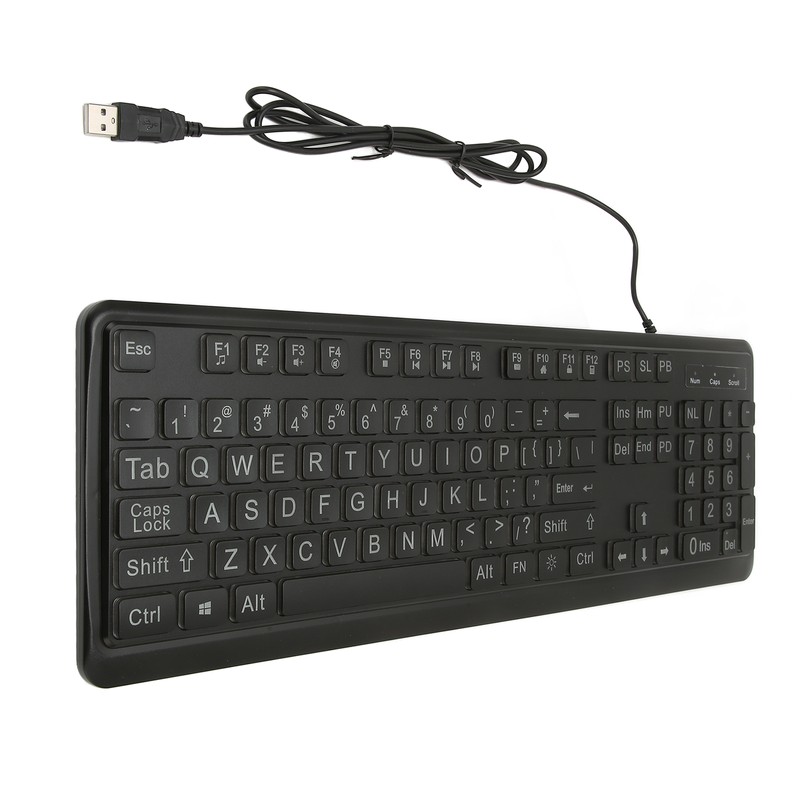 Large Print Keyboard Large Bold Letters 104 Keys Standard Full