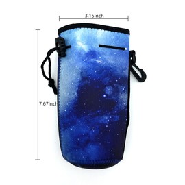 Wommty Neoprene 20Oz Insulated Water Drink Bottle Cooler Bottle Carrier Cover Sleeve Tote Bag with Carrying Handle and Plastic Backpack Hook for Outdoor Activities (Blue Sky)