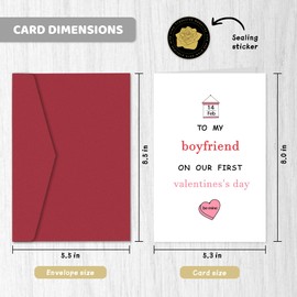 Qiyepbro Boyfriend First Valentines Card, First Valentine's Day Together, Valentine Card To Significant Other Boyfriend To My Boyfriend on Our First Valentines Day