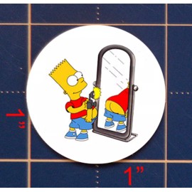 Unbranded VINTAGE BART SIMPSON GOLF BALL MARKER --stainless steel domed resin top