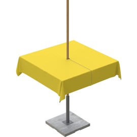 Zadaling Spillproof Fabric Outdoor Tablecloth with Umbrella Hole,Yellow Zippered Table Cloth for Square Tables, Picnic/Patio 54"x54" Square with Umbrella Hole