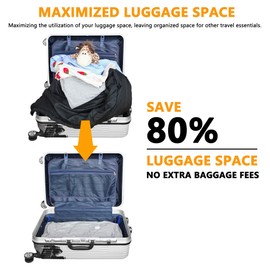 SUOCO Travel Vacuum Bags for Luggage, 6 Large Reusable Compression Bags with Wireless Electric Pump, Packing Seal Space Saver Storage for Clothing, Suitcase