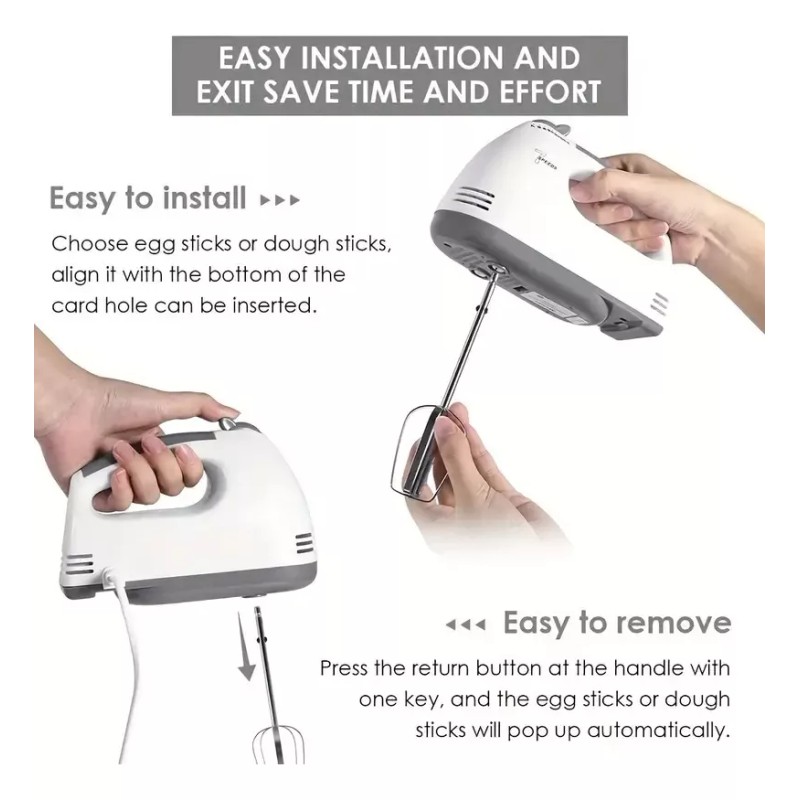 Yooshi Batidora Manual Electrica De Mano 7 Velocidades 260w 2