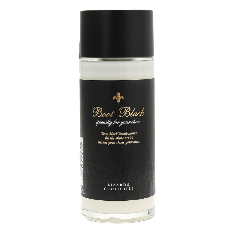 Boot Black Lizard and Crocodile Nutritional Cream, Made in Japan,