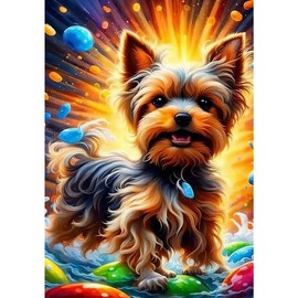 hill froeistung Colorful Dog Diamond Art Painting Kits for Adults,Flower Diamond Art Kits for Beginners,Diamond Art Kits for Home Decor(12×16inch) Animals
