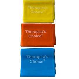 Therapist’s Choice® Resistance Bands for Working Out, Physical Therapy Bands, Elastic and Exercise Bands Set for Stretching, Suitable for Rehab, Yoga, Pilates, Gym, Home Exercise, 3pck (Three Colors)