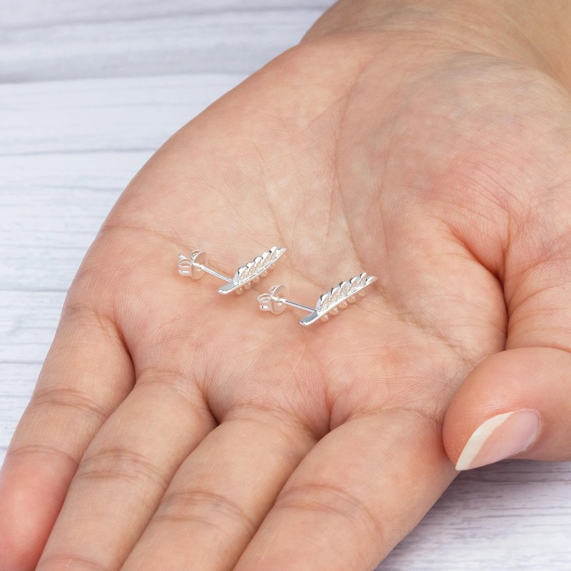 Philip Jones Silver Plated Leaf Earrings