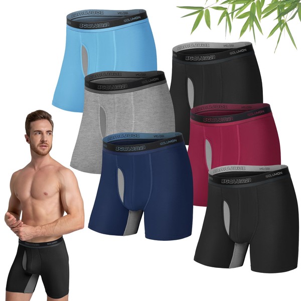 IGOLUMON Mens Underwear Boxers 6 Pack Bamboo Rayon Breathable Soft