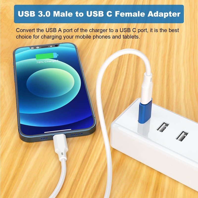 AreMe USB to USB C Adapter (6 Pack), USB C