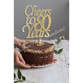Cheers to 80 Years - Decoración para tarta