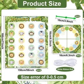 Lonfliness Jungle Animal Pose Balance Floor Game for 2 or More Players,Animal Large Mat Party Game Indoor Outdoor Family Reunion Games for Friends Adult Group Activity Jungle Party Favor Gift