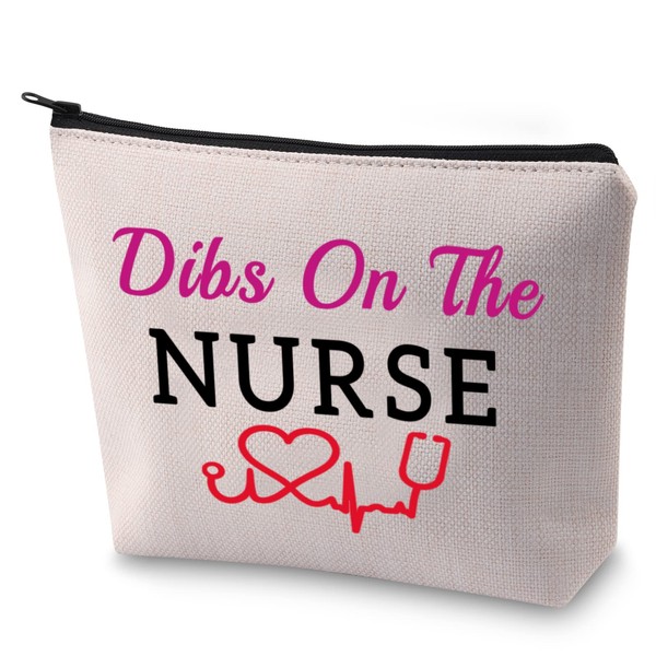 Funny Nurse Wife Gift Dibs on the Nurse Cosmetic Bag Nurse Life Gift Registered Nurse Makeup Bag, Dibs On The Nurse