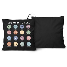 18x18 Inch Calming Corner Decorative Throw Pillow Cover, 1 Pack Double-Sided, Mental Health Gifts for Kids Classroom School Psychology Counselor Therapist Office -A09