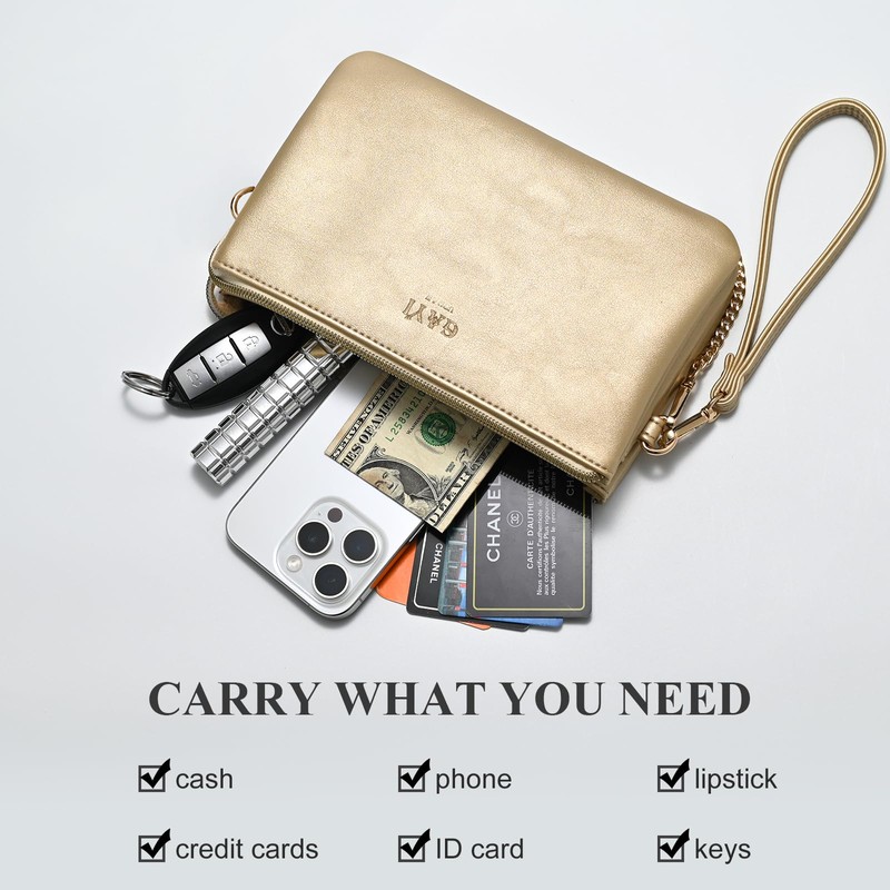 GAYI URBAN Wristlet Purses for Women, Vegan Leather Crossbody Evening