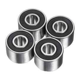 uxcell 4pcs 608/14-2RS Deep Groove Ball Bearings 8x22x14mm Chrome Steel Bearing Double Rubber Shielded Precision Bearings, P6 (ABEC 3)