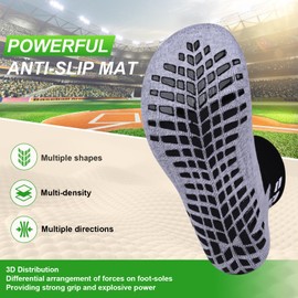 Gogogoal Anti-slip Grip Soccer Football Socks Men Youth Boy Cushioned Breathable Non-Slip Sports Sokcs 5-7.5 Black+White M 4 Pair