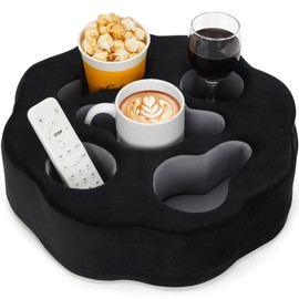 IGOHEALS Couch Cup Holder Pillow-Sofa Cup Holder for Bed, Rv, Tv, Car, Man Cave, Backseat |Remote, Drinks, Snacks Tray Organizer Caddy Cupholder (Flower-PU Pink)