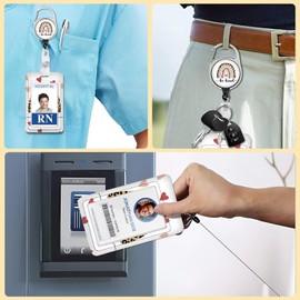 IBOVODI Rainbow Lanyards for Id Badges Keys, Be Kind ID Badge Holder with Lanyard Retractable Badge Reel Carabiner Clip, Breakaway Lanyard for ID Card Holder Name Badge Holder, Lanyard Keychain