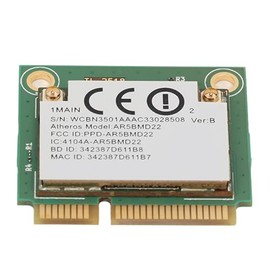 ASHATA Tarjeta de Red 5G, Adaptador WiFi de Interfaz Mini PCIe, 2,4 GHz 5 GHz 300 Mbps BT 4.0 Tarjeta Inalámbrica Plug and Play 5G para Computadora Portátil 7 8 10