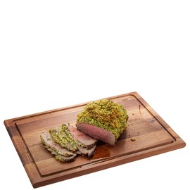 GEFU Enno High-Quality Chopping Board with Juice Groove - Walnut Wood Kitchen Board | Gentle on Blade, Can Be Used on Both Sides and Antibacterial 44 x 30 cm