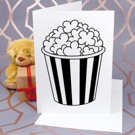 Large (A4) 'Popcorn Bucket' Blank Greeting Card (GC00073556)