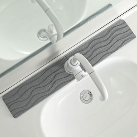 Aisetmoon Stone Faucet Mat for Kitchen Sink 23.6" x 3.9", Diatomite Kitchen Sink Splash Guard, Tray Absorbent Mat, Quick Drying Faucet Absorbent Mat Water Absorbing Stone Tray for Sink