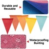 G2PLUS Pre-Strung Burlap Pennant Banner, 39Ft Rainbow Triangle Flag Bunting,